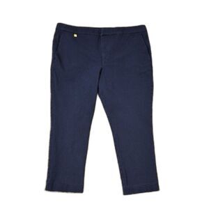 Lauren Ralph Lauren Capri Pants 16 Chino Crop Stretch Navy Cotton Blend Stretch